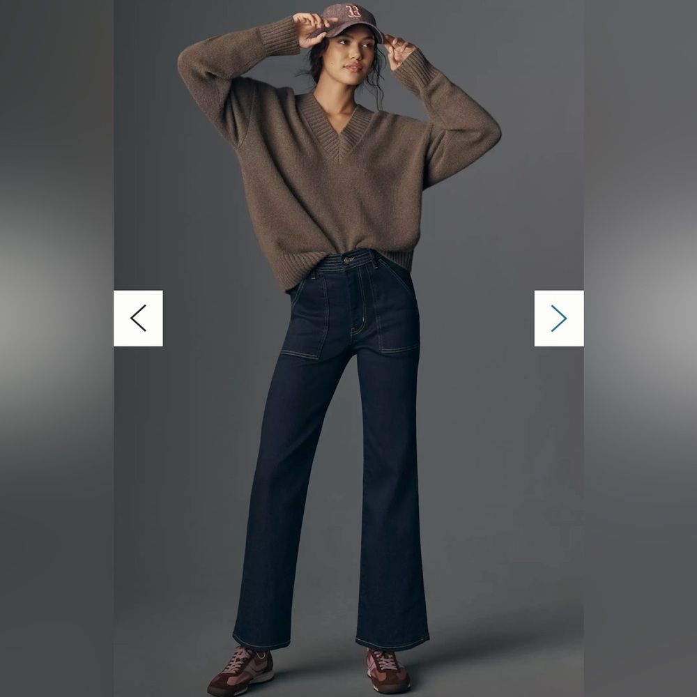 Frame Trapunto High Rise Straight Leg
Ankle Jeans Size 28 Stargirl Anthropologie - Picture 2 of 14